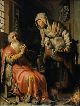 Tobit und Anna mit einem Kind Rembrandt Ölgemälde